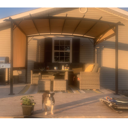 12x9FT Outdoor Retractable Pergola Beige