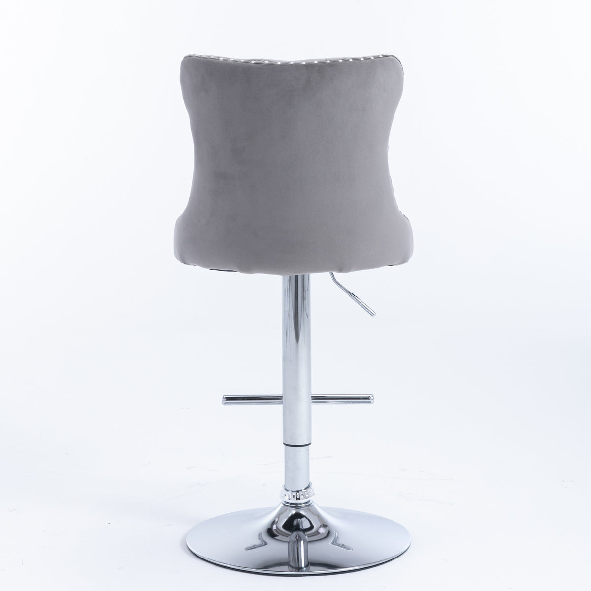 Modern Chrome Bar Stools Set of 2 Gray