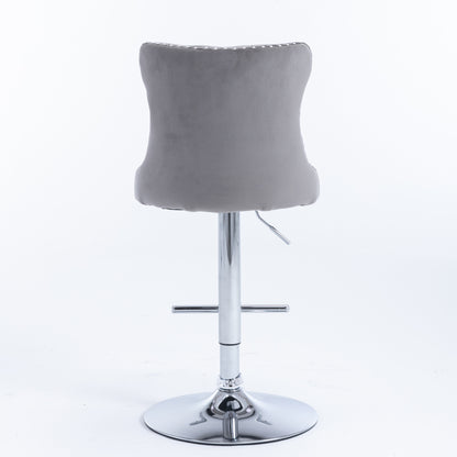 Modern Chrome Bar Stools Set of 2 Gray