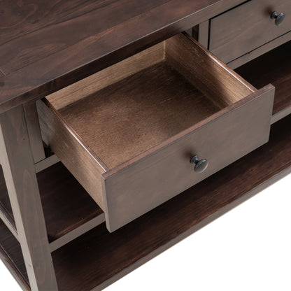 Retro Wood Console Table – Espresso Finish