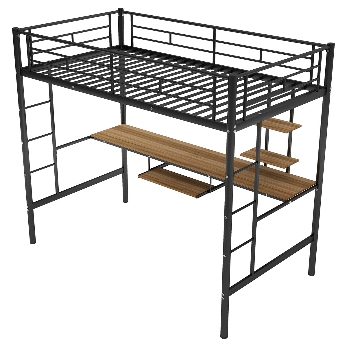 Twin Loft Bed with Desk Space-Saving Design