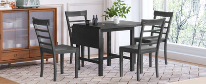 5-Piece Pendant Dining Set with Ladder Back Chairs