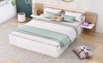 Queen Platform Bed White