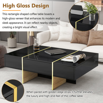 Modern Rectangular Sofa Table Black
