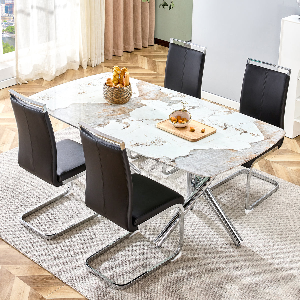 Modern Rectangular Dining Table for 6–8