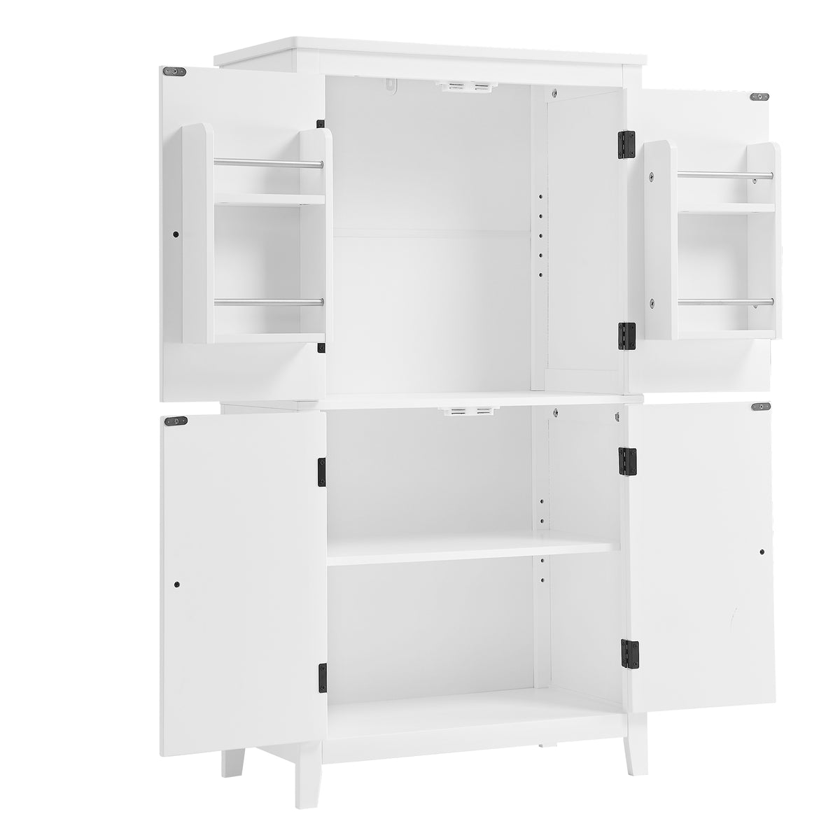 White Bathroom Floor Cabinet Adjustable Shelf