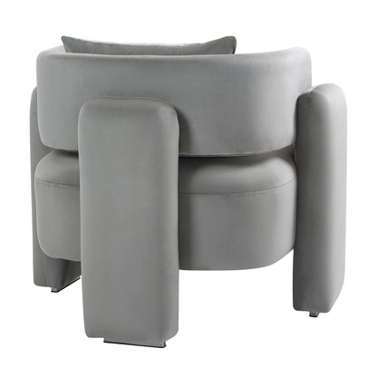 Velvet Single Sofa Chair – Grey