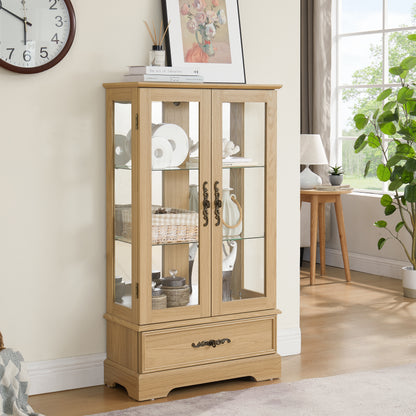 Oak Display Cabinet with Glass Frame