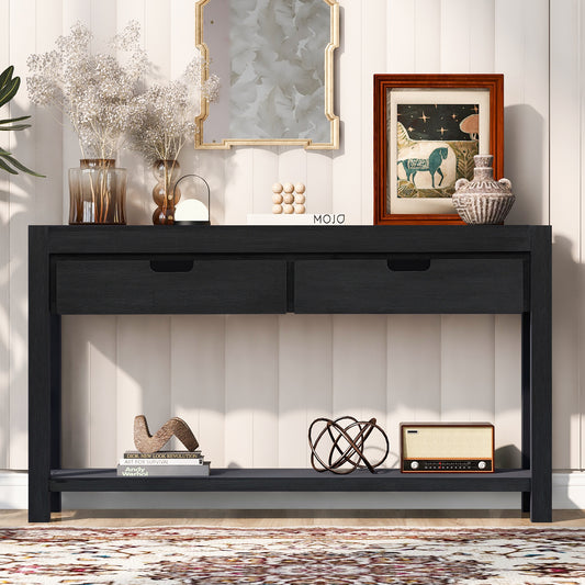 U-Style Entryway Console Table – 2 Drawers