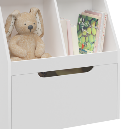 Rolling Book Display Shelf – White Children’s Library Piece