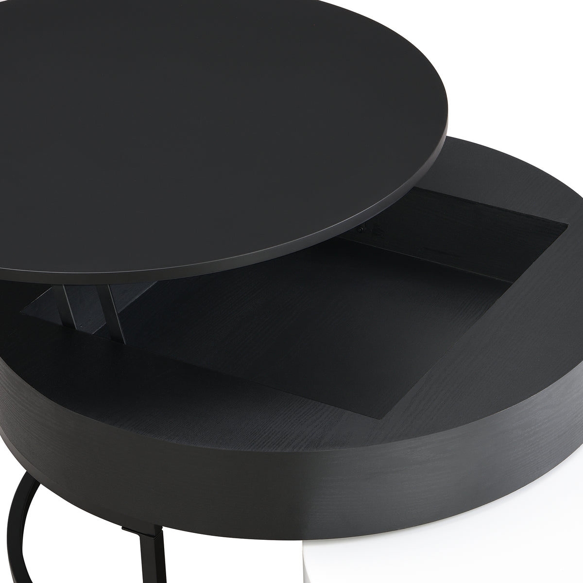 Lift-Top Coffee Tables with Drawers Black
