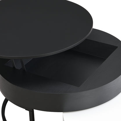 Lift-Top Coffee Tables with Drawers Black