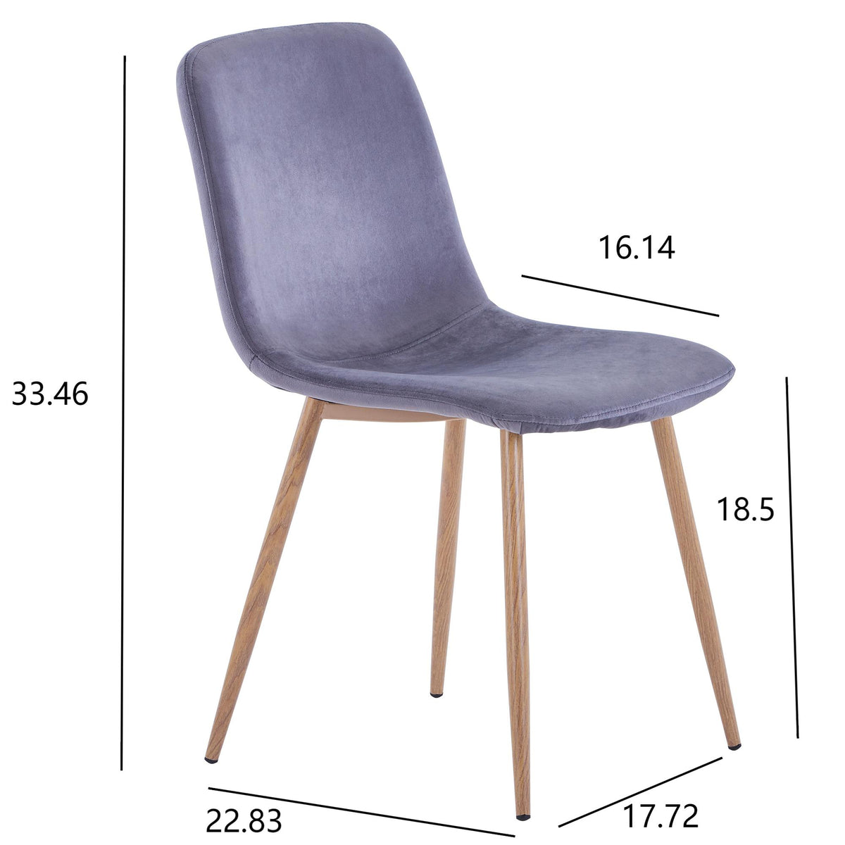 Set of 4 Black Dining Chairs Modern Design