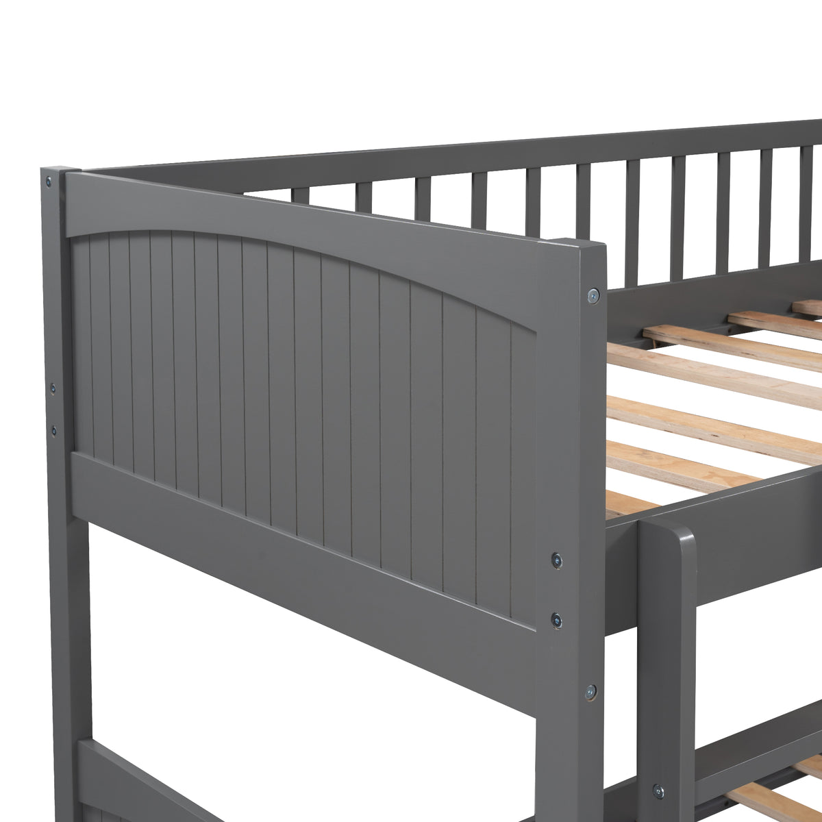 Twin Bunk Bed with Drawers Gray