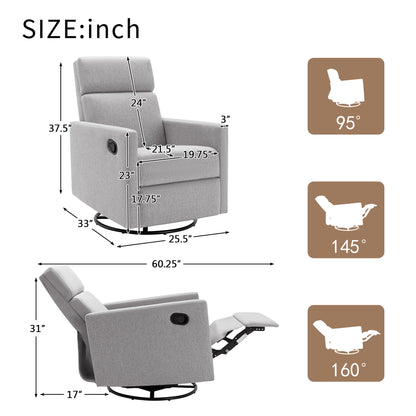 Upholstered Rocker Chair Gray