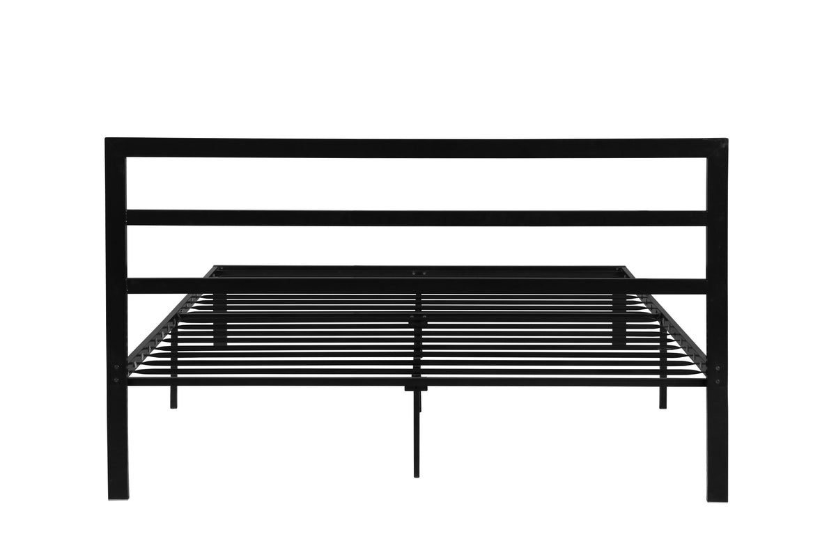 Black Metal Bed Frame with Headboard