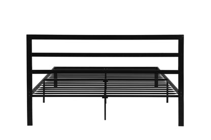 Black Metal Bed Frame with Headboard
