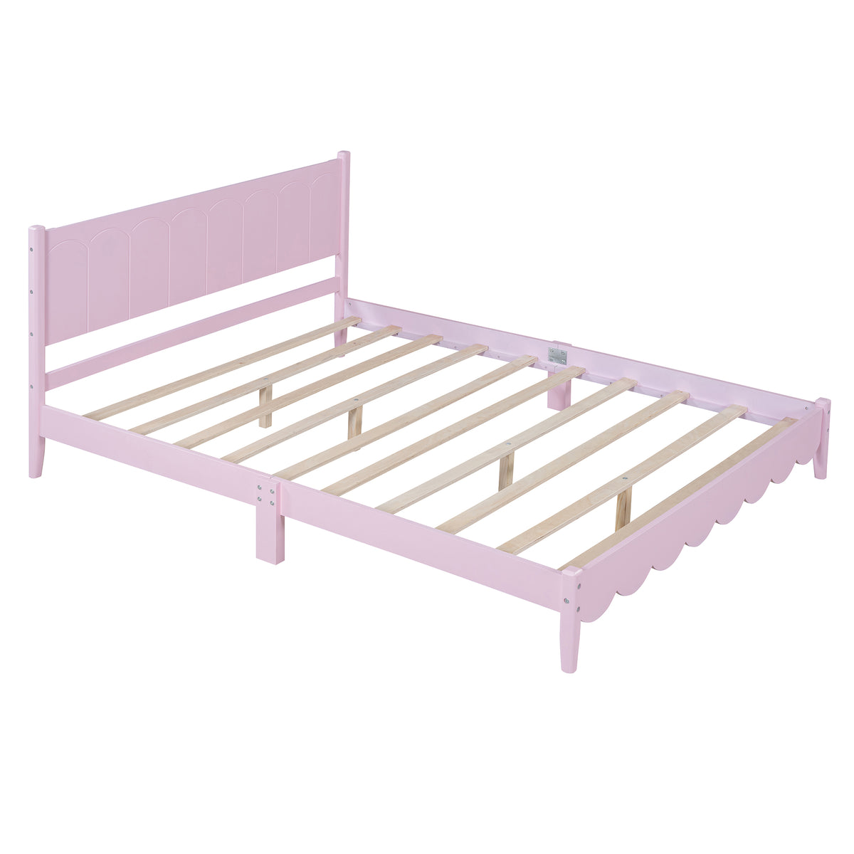Queen Platform Bed Pink