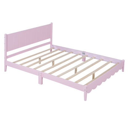 Queen Platform Bed Pink