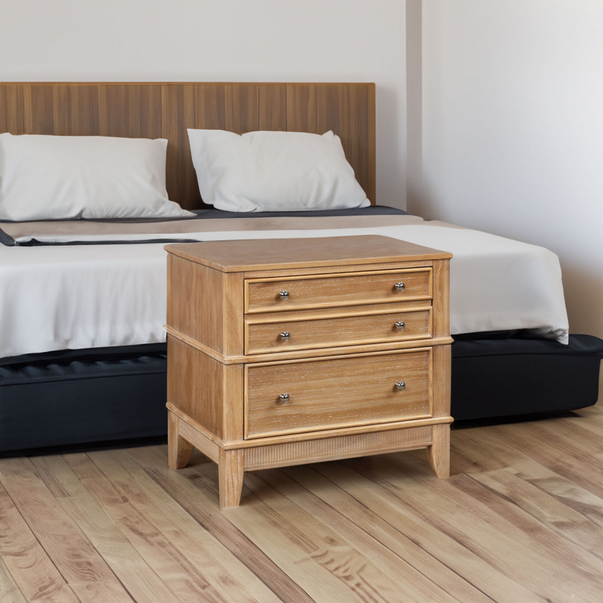 Hazel 3-Drawer Side Table Natural