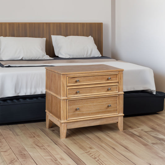 Hazel 3-Drawer Side Table Natural