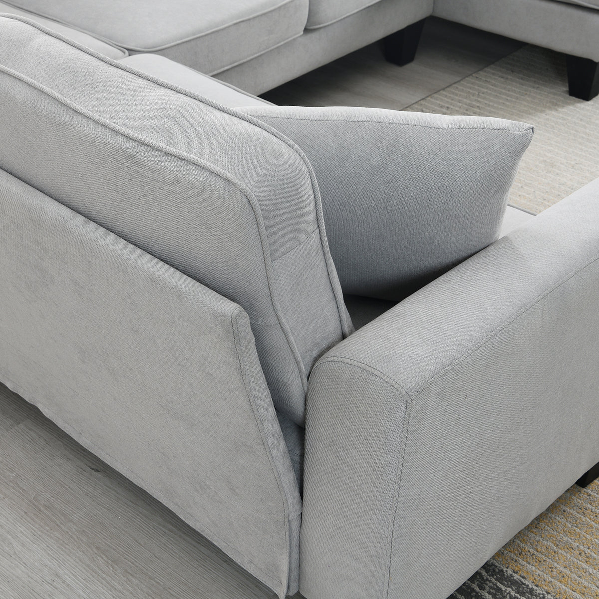 Modern U-Shape Sectional Sofa Light Gray