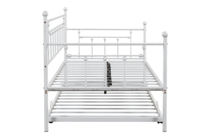 Metal Double Platform Bed Light Gray