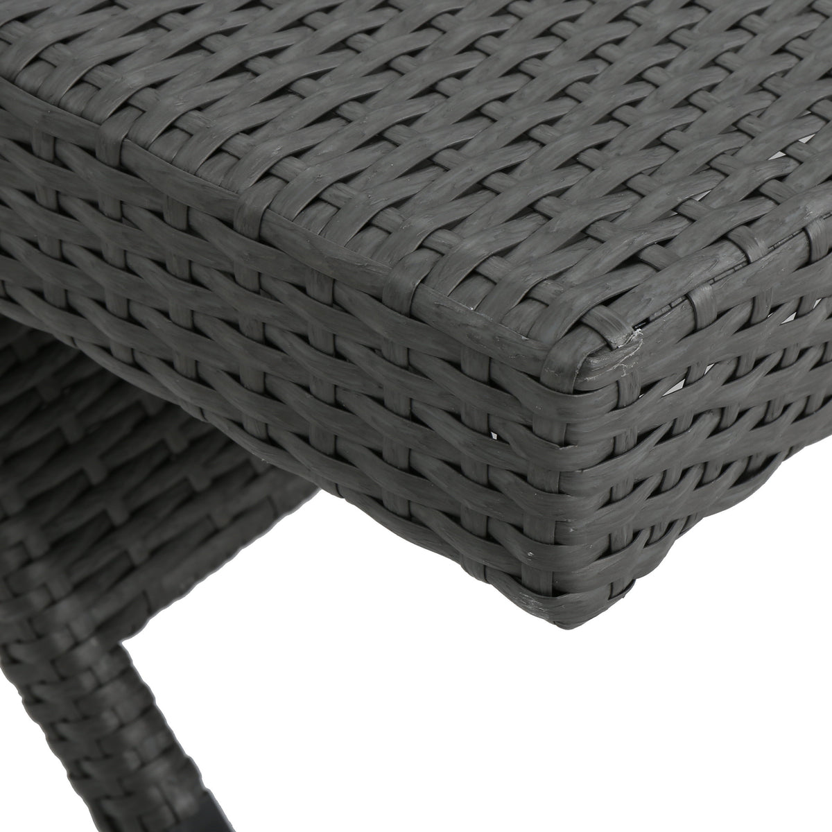 PE Wicker Chaise Lounge Gray