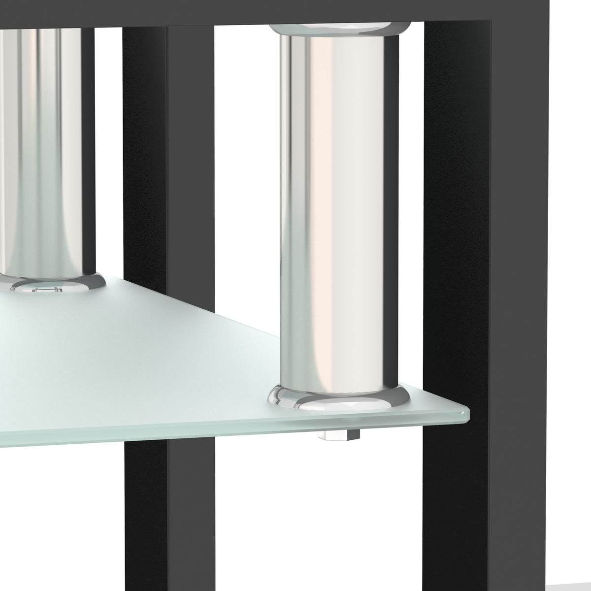 Modern Tempered Glass Coffee Table Black Frame