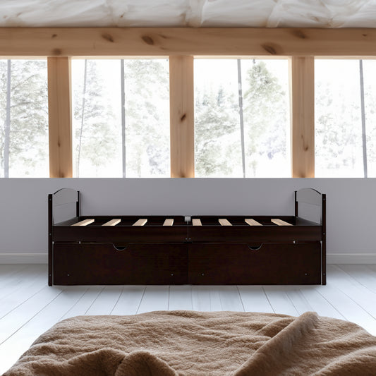 Platform Bed with Drawers Espresso