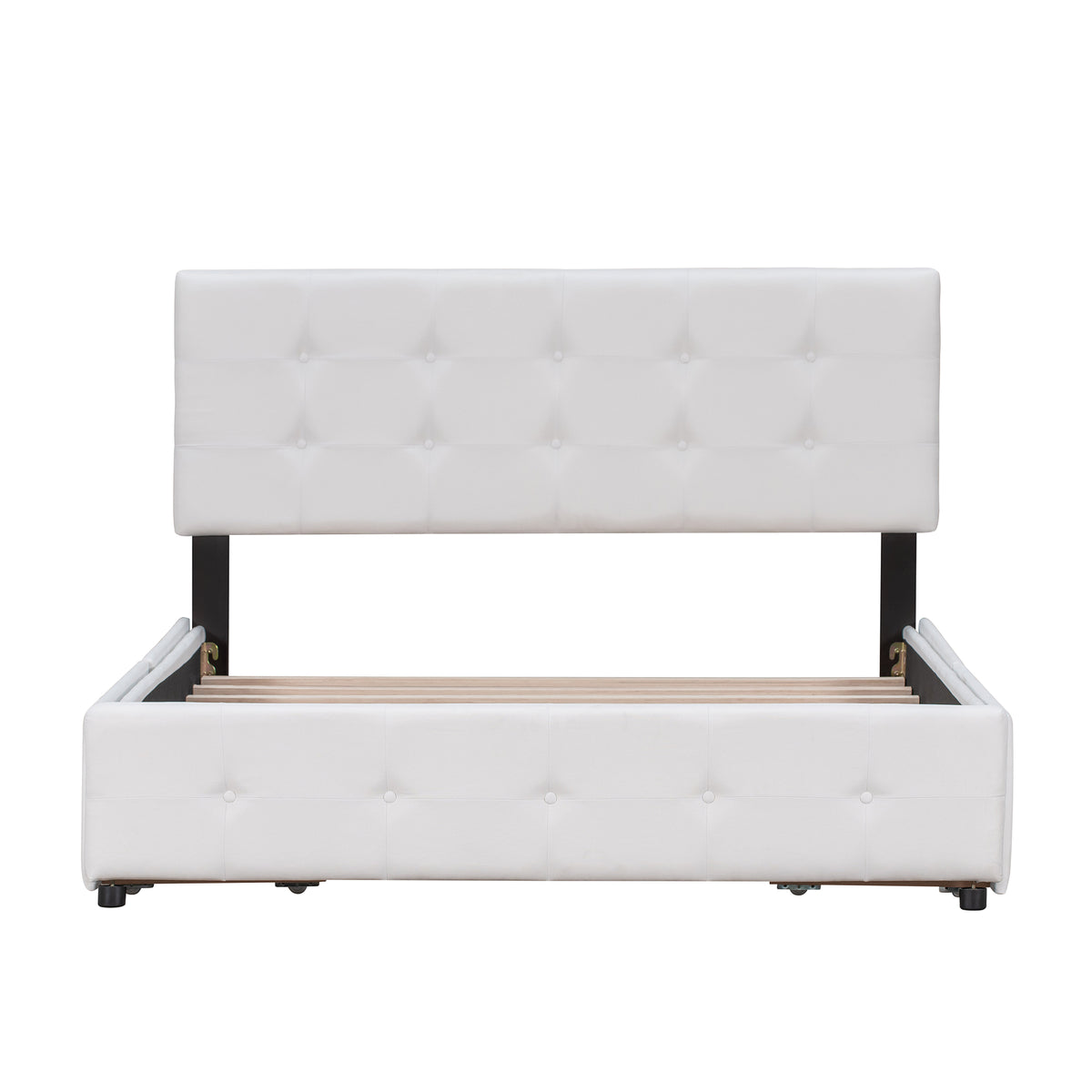 Upholstered Platform Bed Queen Linen