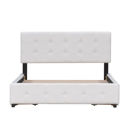 Upholstered Platform Bed Queen Linen