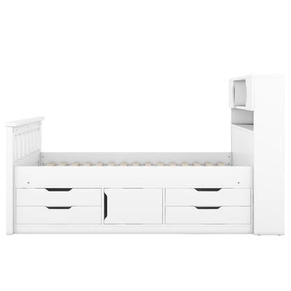 Twin Captain Platform Bed White