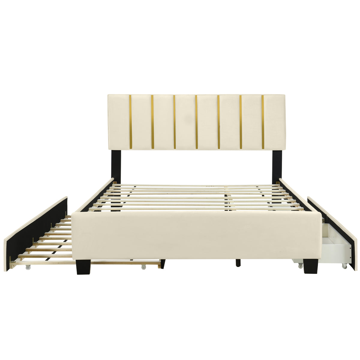 Queen Upholstered Bed Beige
