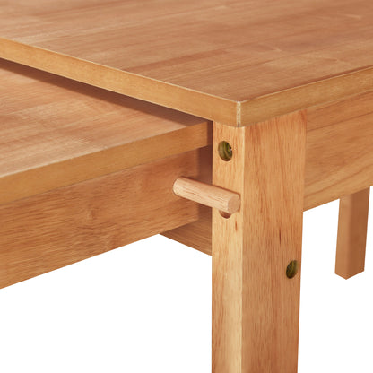 65” 5-Piece Dining Set – Natural Finish