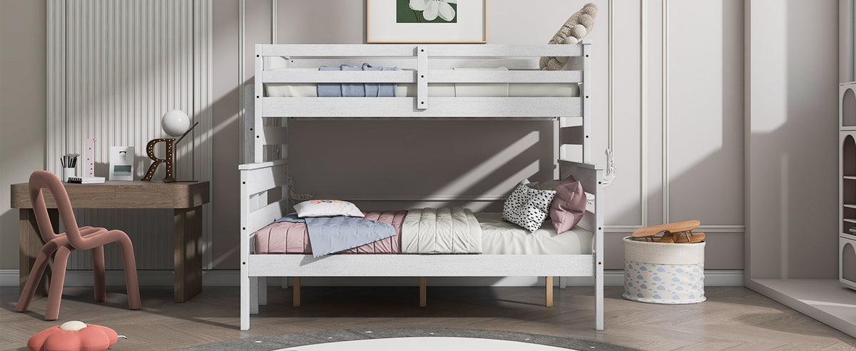 Twin over Full Bunk Bed White