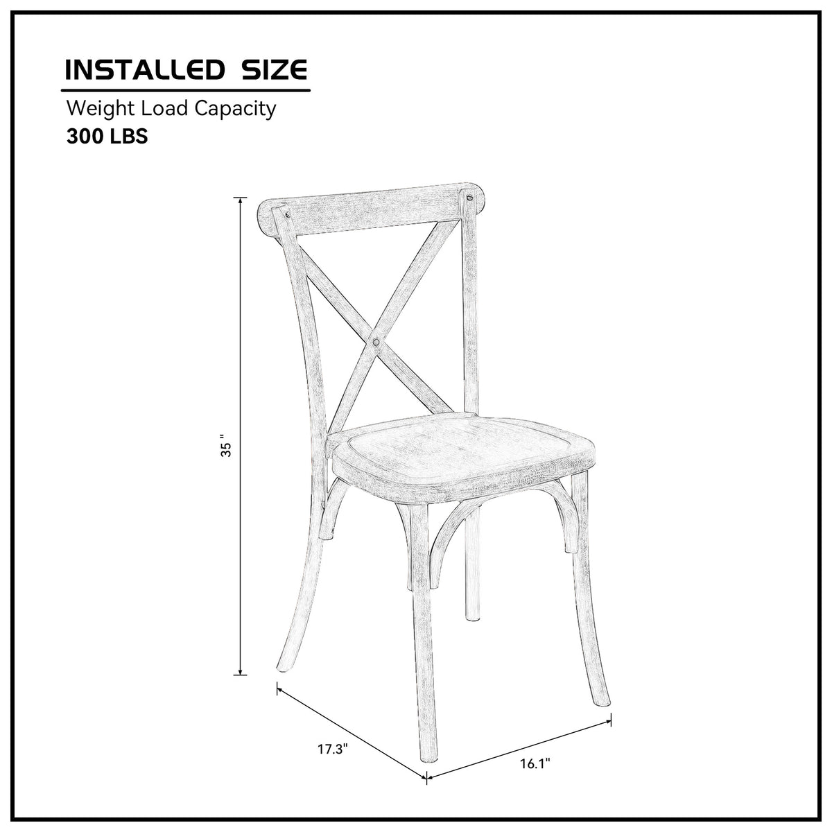 White Resin X-Back Dining Chair Set (4 pcs)