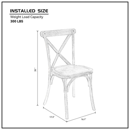 White Resin X-Back Dining Chair Set (4 pcs)