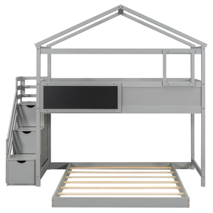Twin-Full Storage Bunk Bed – Gray