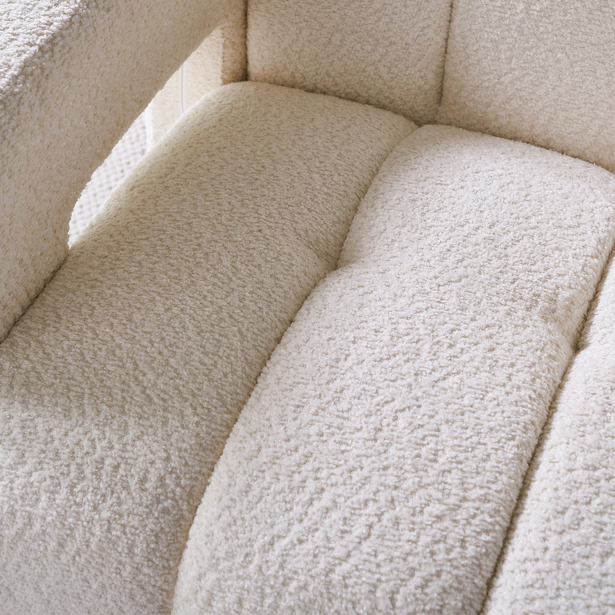 Boucle Accent Chair Beige Upholstery