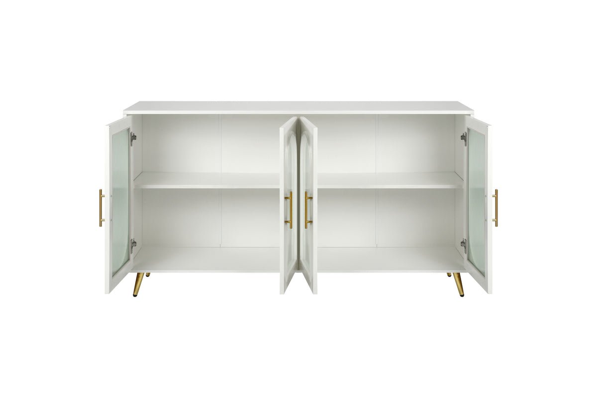 65” Wooden Media Console – Adjustable Shelves