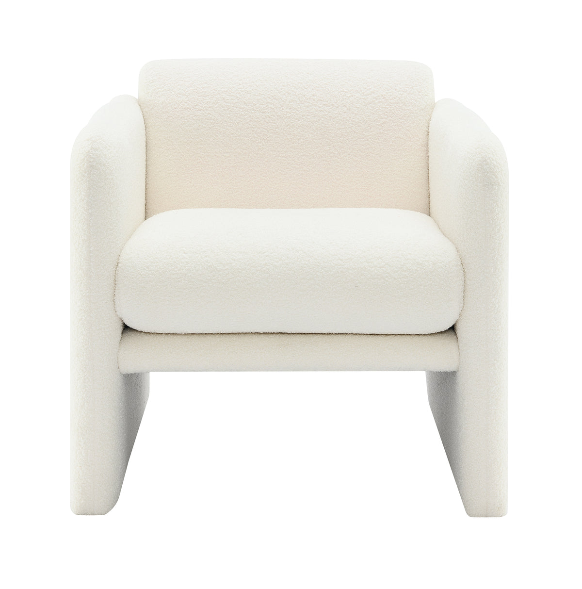 Wavy Armrest Accent Chair Teddy Cloth