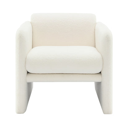 Wavy Armrest Accent Chair Teddy Cloth