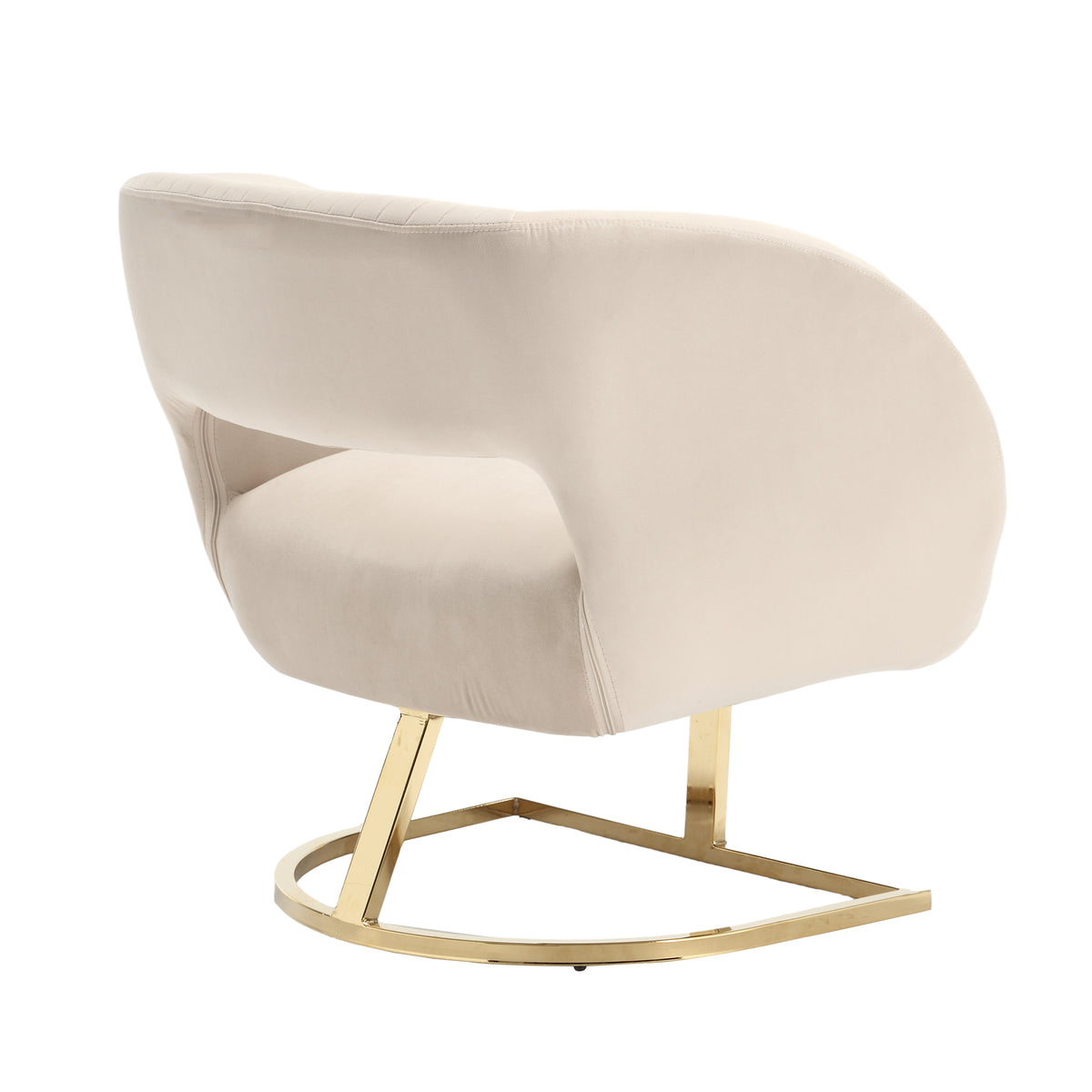 Tufted Accent Chair with Metal Frame Beige
