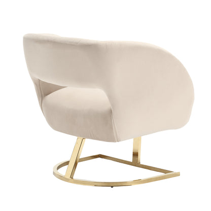 Tufted Accent Chair with Metal Frame Beige