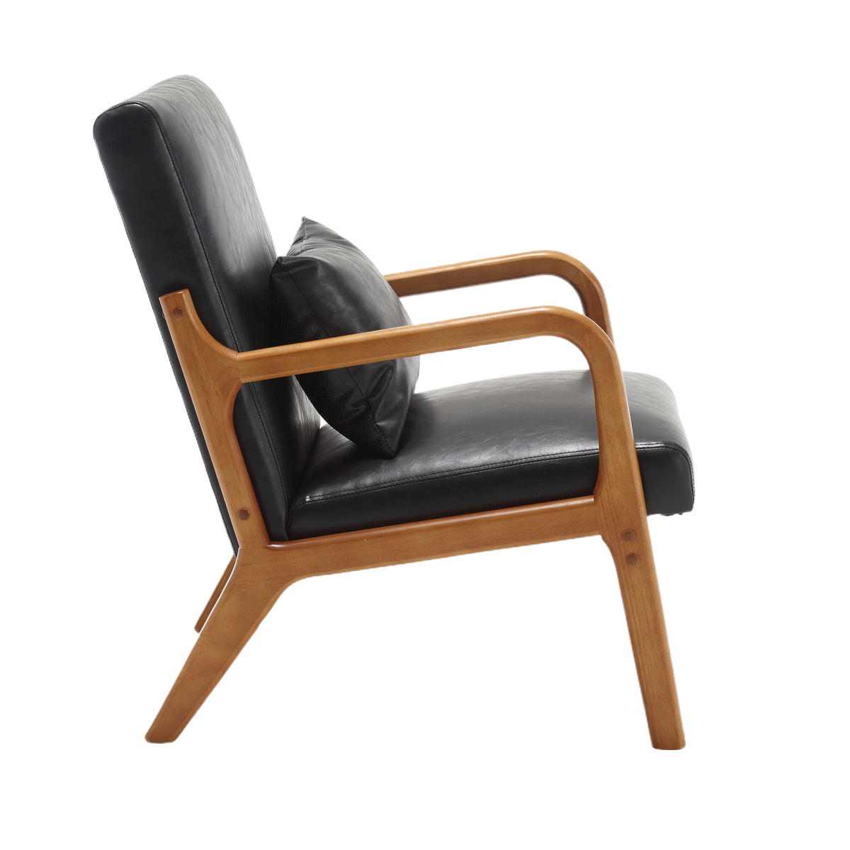 Modern Accent Chair with Pillow Black