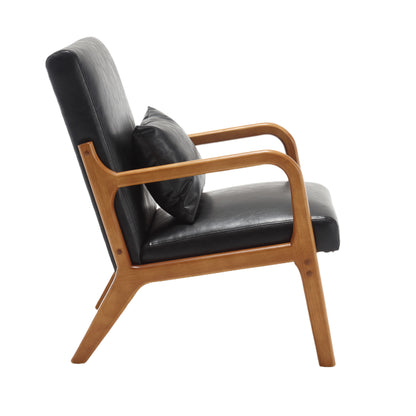 Modern Accent Chair with Pillow Black
