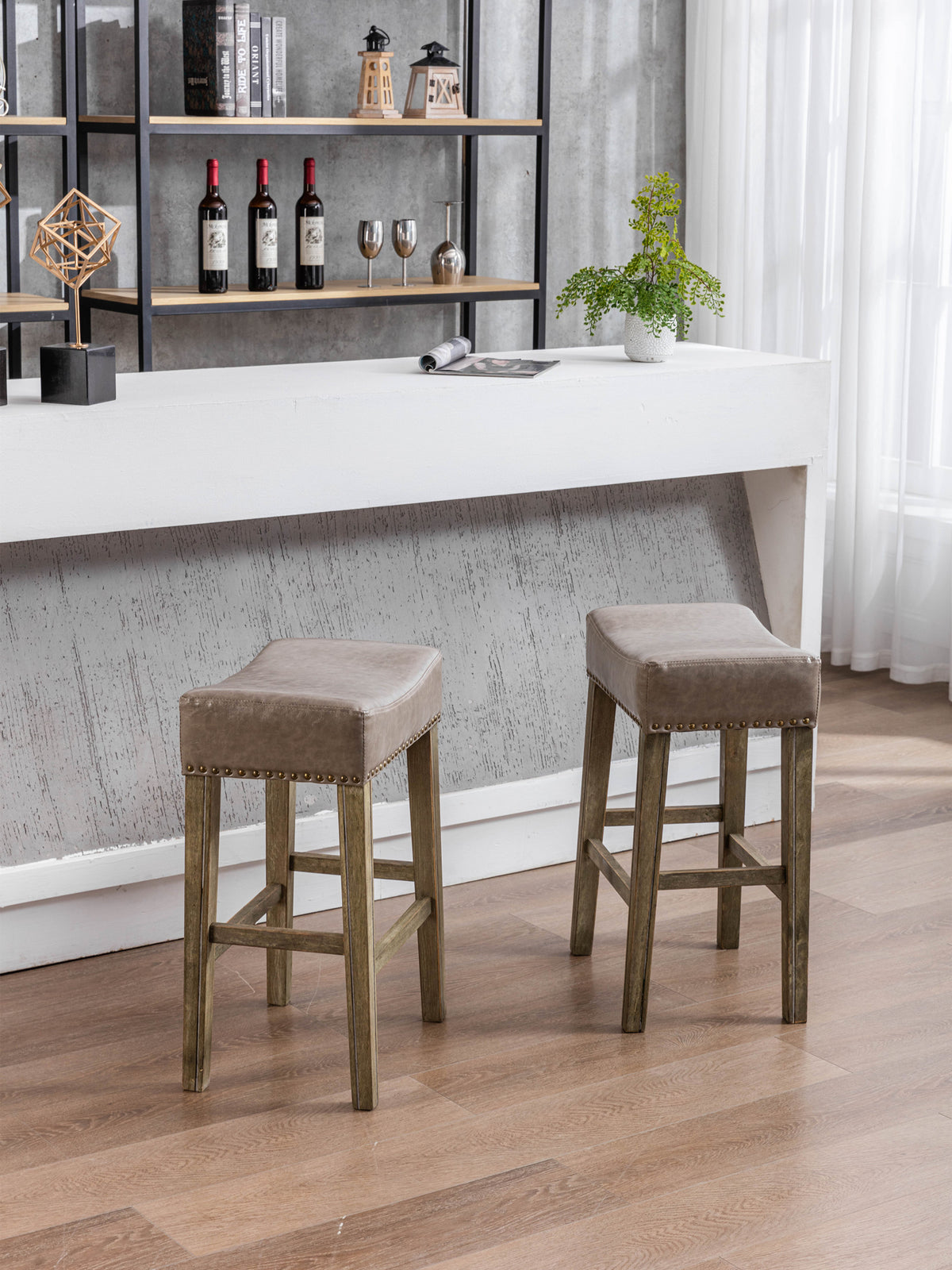 Aveline Counter Stools – Brushed Walnut