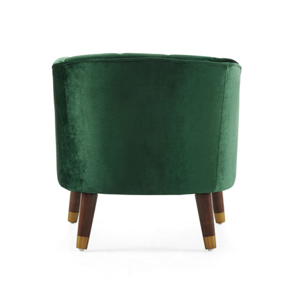 Upholstered Barrel Accent Chair Gray