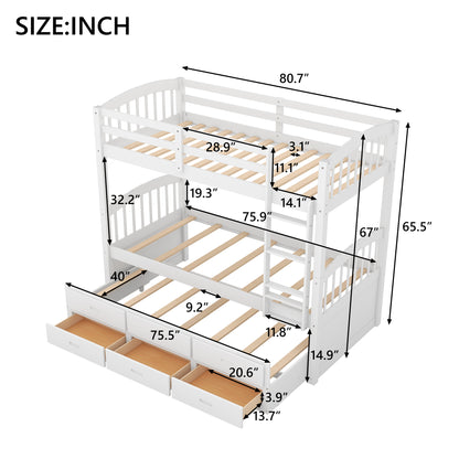 Twin Over Twin Bunk Bed White